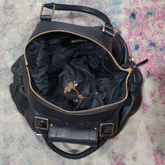 Botkier Sasha Large Leather Satchel Hobo Bag in Black - Picture 13 of 16